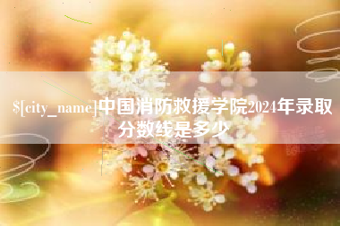 哈尔滨中国消防救援学院2024年录取分数线是多少