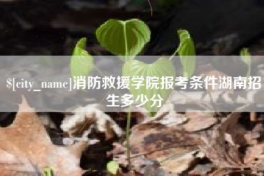 哈尔滨消防救援学院报考条件湖南招生多少分