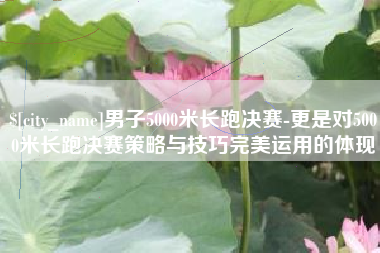 哈尔滨男子5000米长跑决赛-更是对5000米长跑决赛策略与技巧完美运用的体现