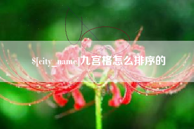 哈尔滨九宫格怎么排序的