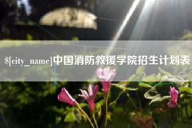 哈尔滨中国消防救援学院招生计划表